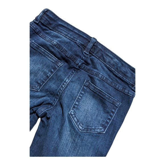 Gymboree Girls size 6 Cropped Skinny w/ Gold Trim Blue Jeans - Picture 4 of 9